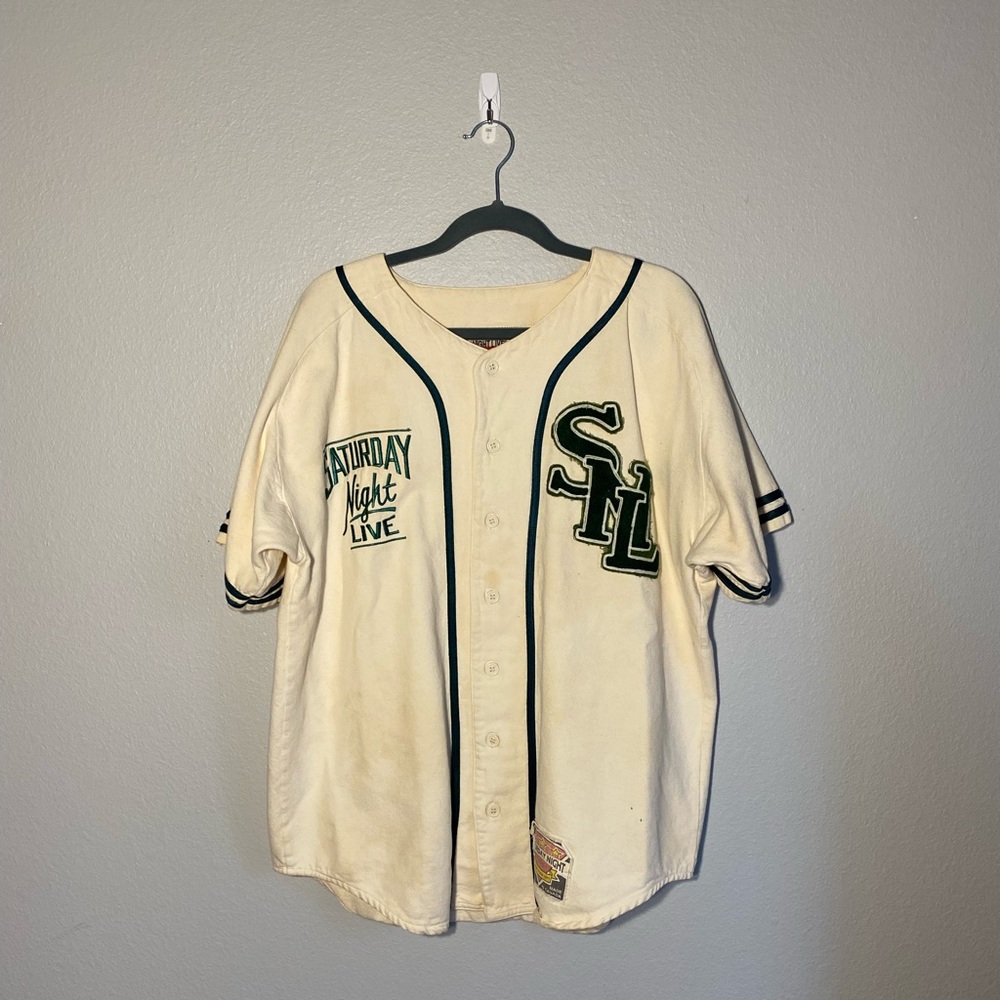 Men's Cream and Green SNL Jersey
